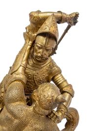 A Large French Gilt Bronze Figural Mantel Clock After Jean-François-Théodore Gechter (1796-1844)