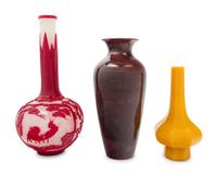 Three Chinese Glass Vases