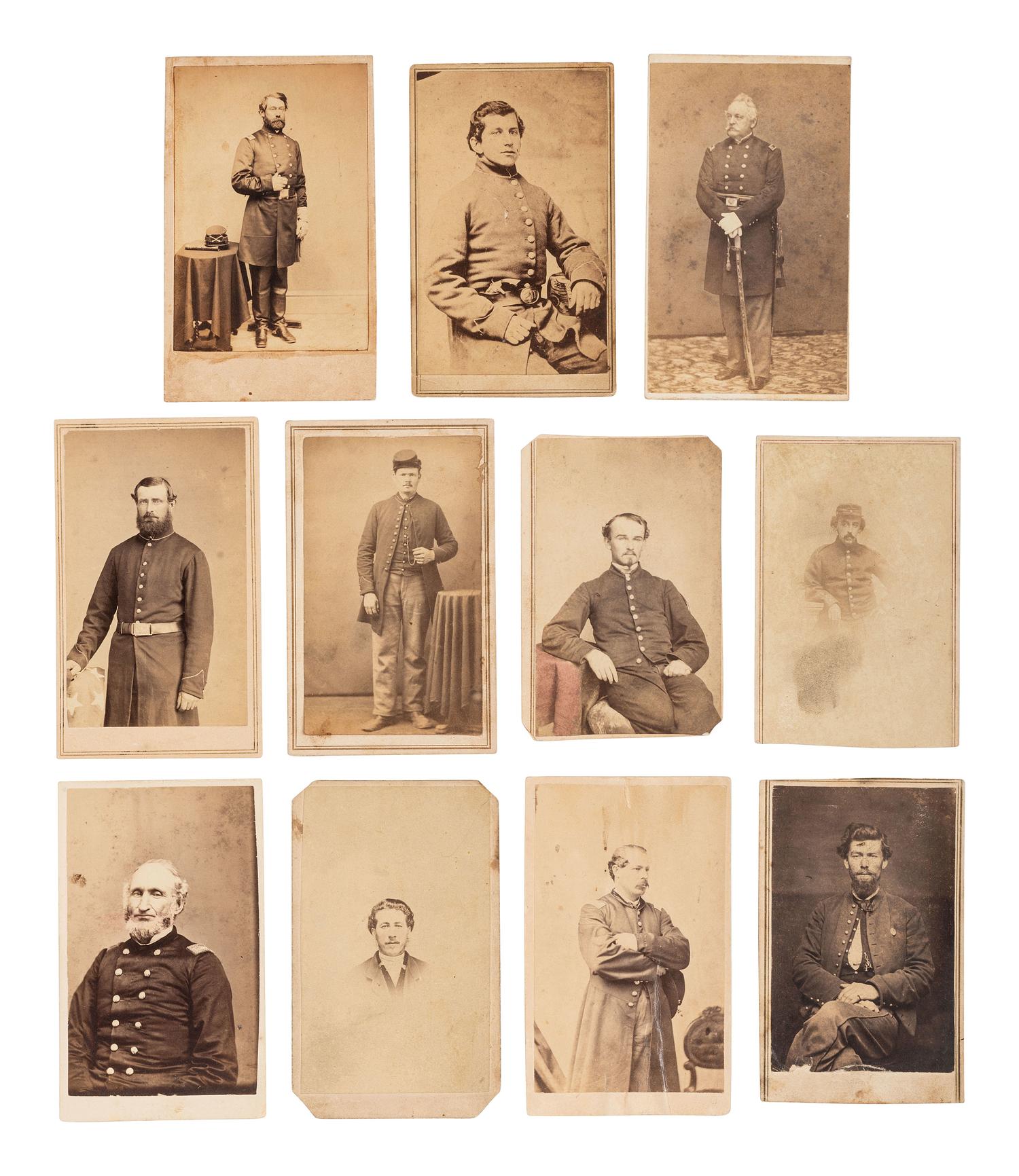 [CIVIL WAR]. 19 CDVs, incl. Civil War officers & designer of the USS Monitor John Ericsson.