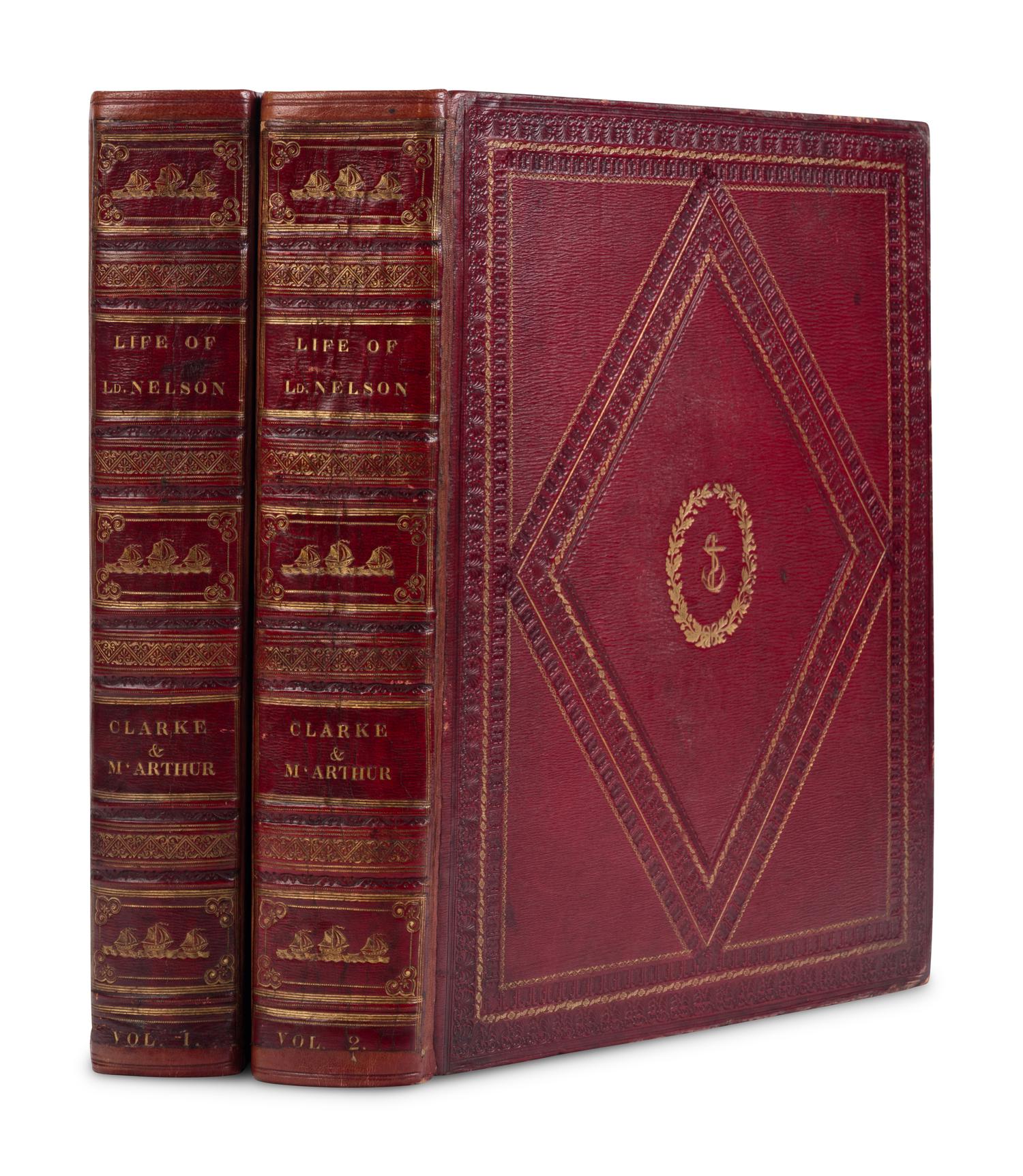 [TRAVEL & EXPLORATION]. CLARKE, James Stanier (1766-1834) and John M'ARTHUR (1755-1840). The Life of Admiral Lord Nelson, K.B. from His Lordship’s Manuscripts . London: T. Bensley for T. Cadell; W. Davies; and W. Miller, 1809