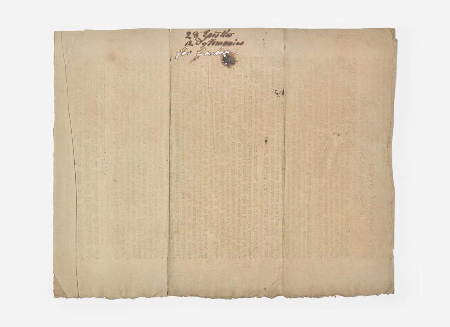 [American Revolution] Jackson, Isaac: A Testimony given forth from our Yearly-Meeting, held at Philadelphia, for Pennsylvania and New-Jersey...from the 29th Day of the Ninth Month to the 4th of of the Tenth Month inclusive, 1777