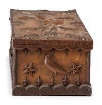 A Masonic Handshake and Bird Decorated Document Box