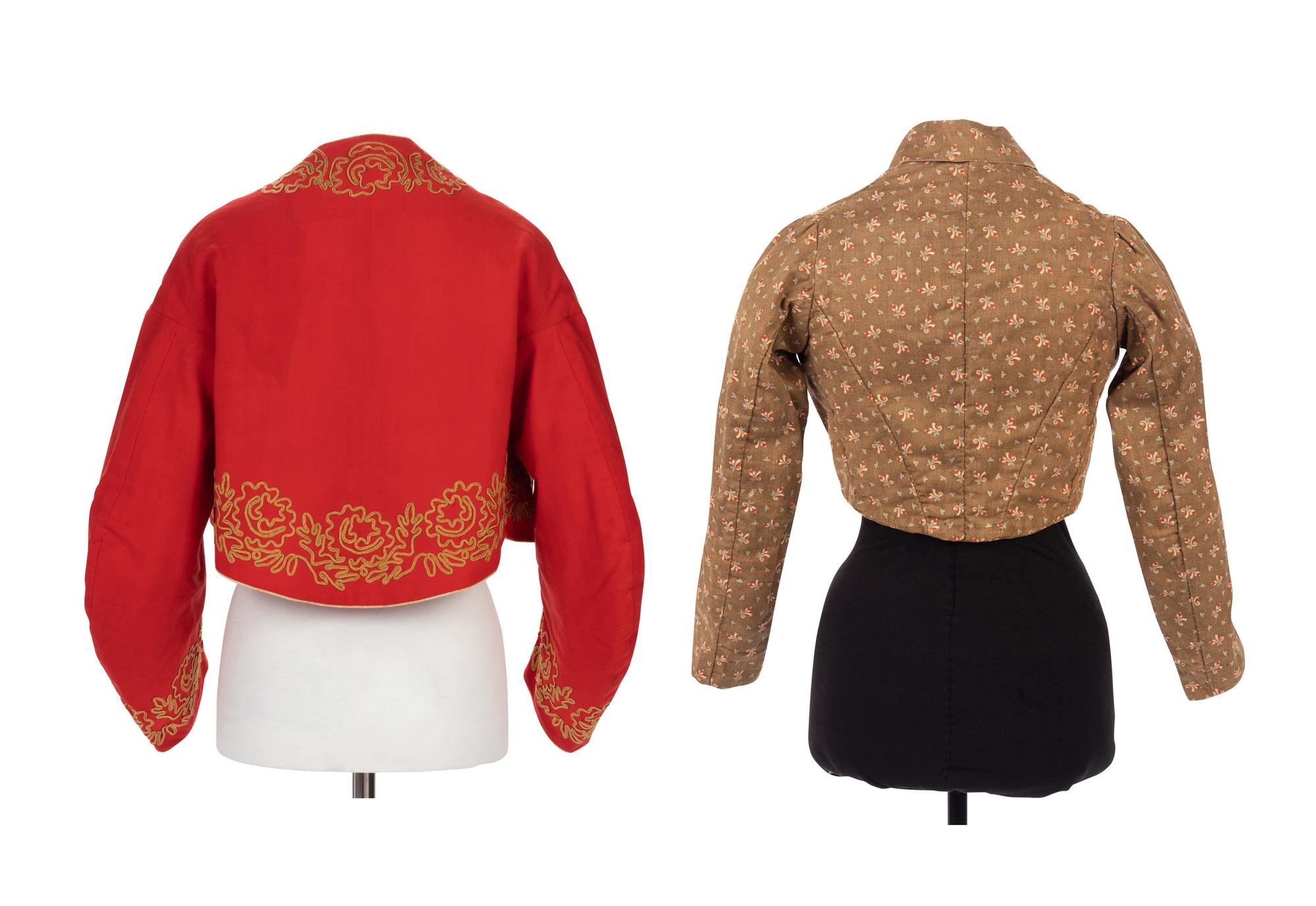 Three Bodices, Including Zouave Style Bolero, 1860s