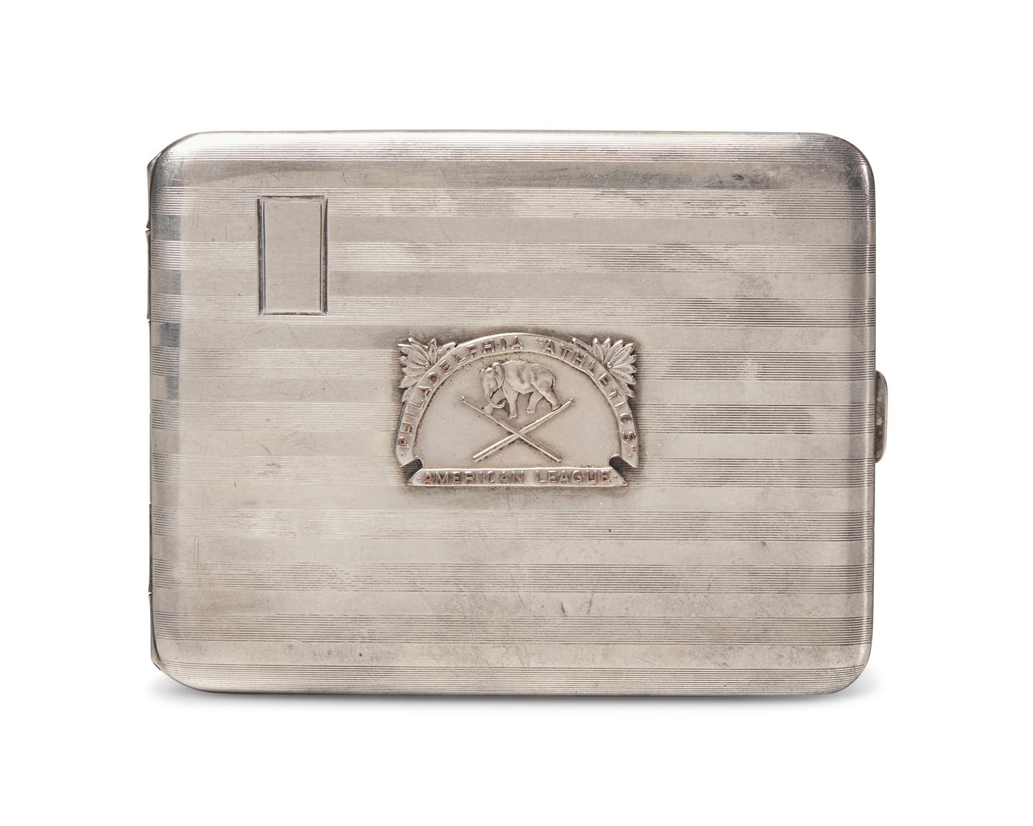 A Commemorative Sterling Silver And Enamel "Philadelphia Athletics American League" Baseball Cigarette Case