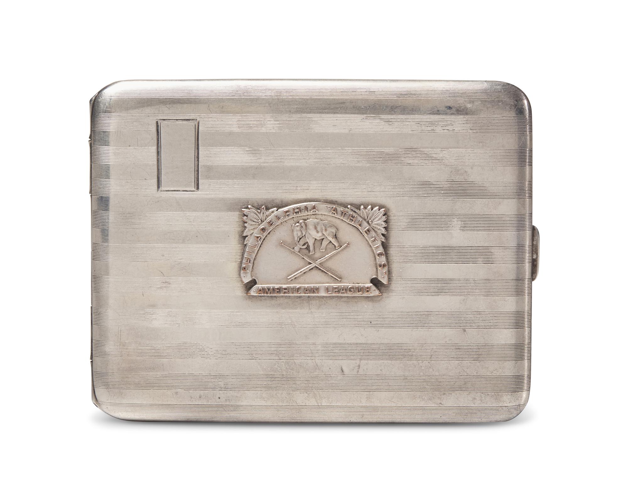 A Commemorative Sterling Silver And Enamel "Philadelphia Athletics American League" Baseball Cigarette Case