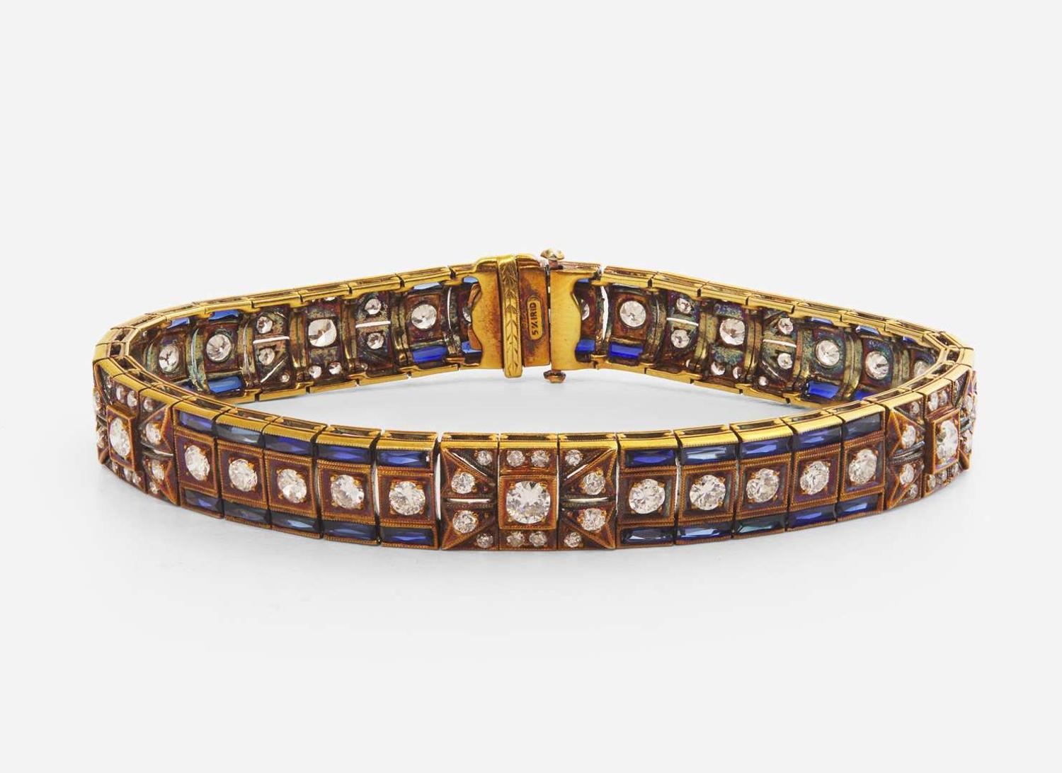 A Ladies Sapphire and Diamond Bracelet