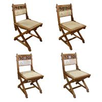 A Set of Four Aesthetic Movement Chairs 18" W x 18.5" D x 35" H — England, 19th Century