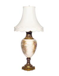 A Sèvres Style Porcelain Vase Mounted as a Lamp