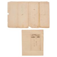 [WAR OF 1812]. Two letters, incl. one related to rations at Fort Meigs prior to siege by the British.