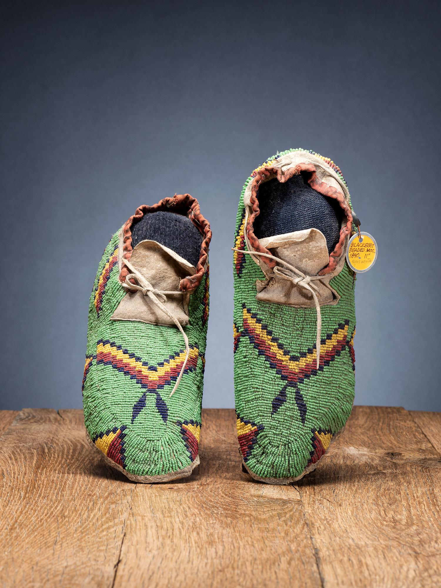 Blackfeet Beaded Hide Moccasins