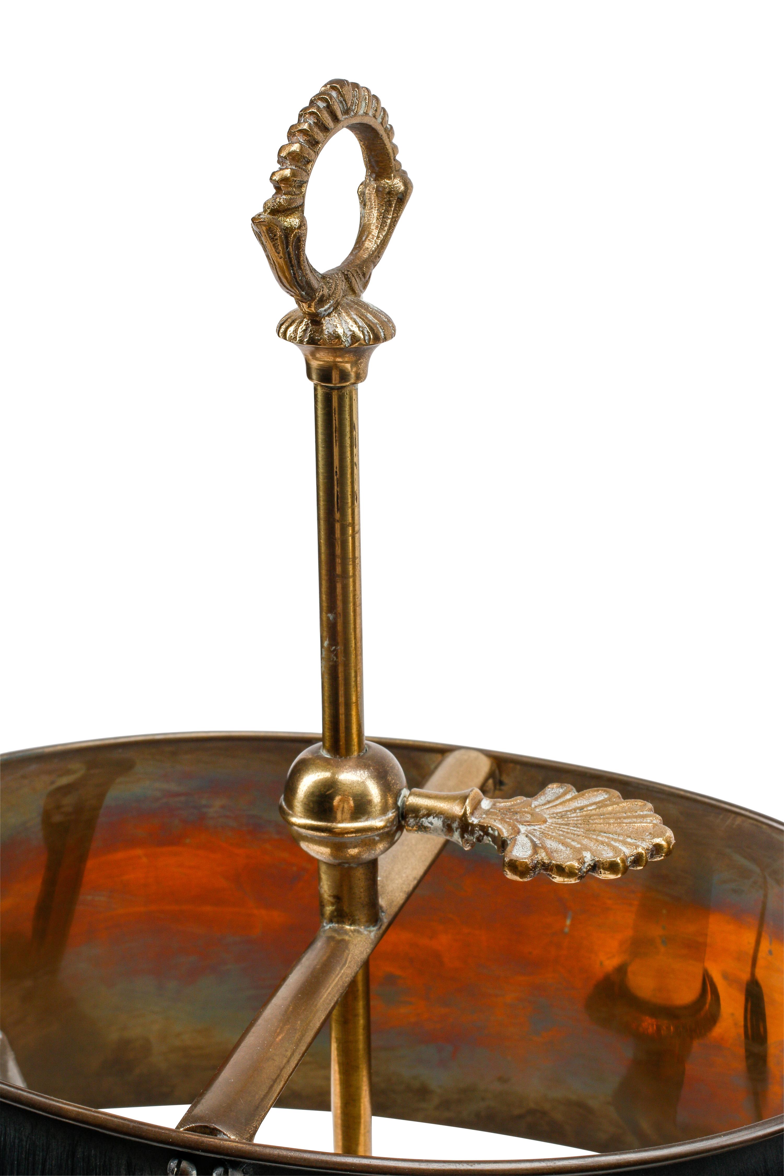 Two Brass and Tole Bouillotte Lamps