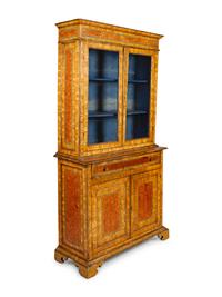 An Italian Grain-Painted Bookcase Cabinet