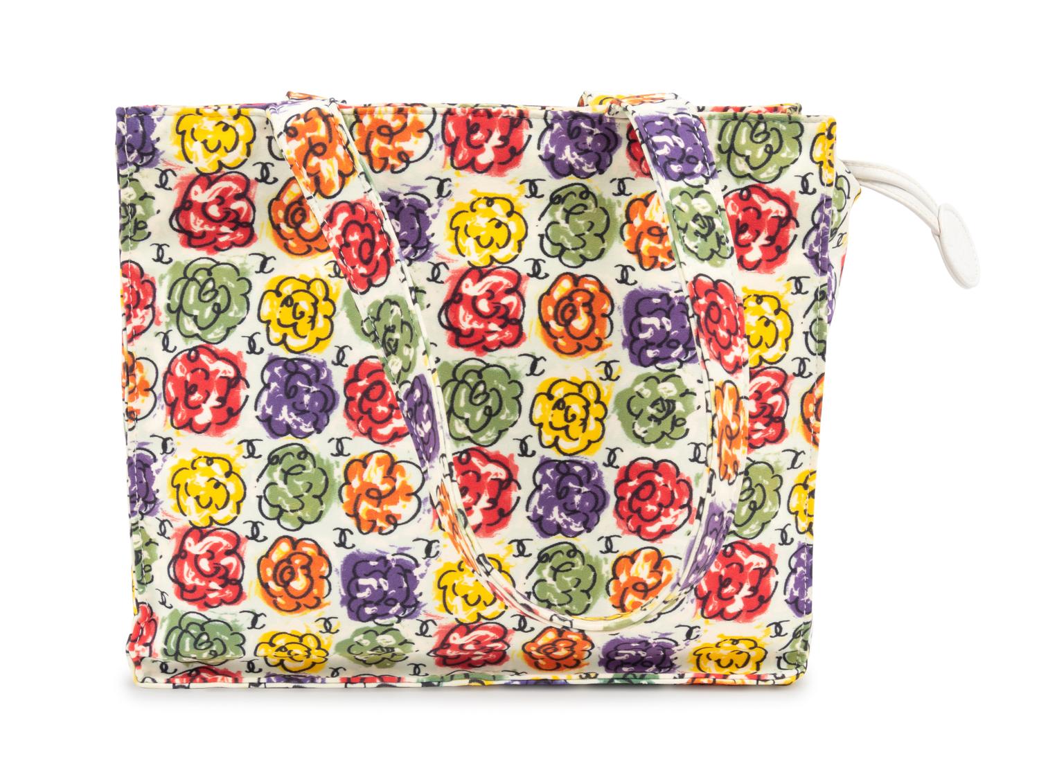 Chanel Printed Fabric Handbag with Matching Scarf, 1997-99