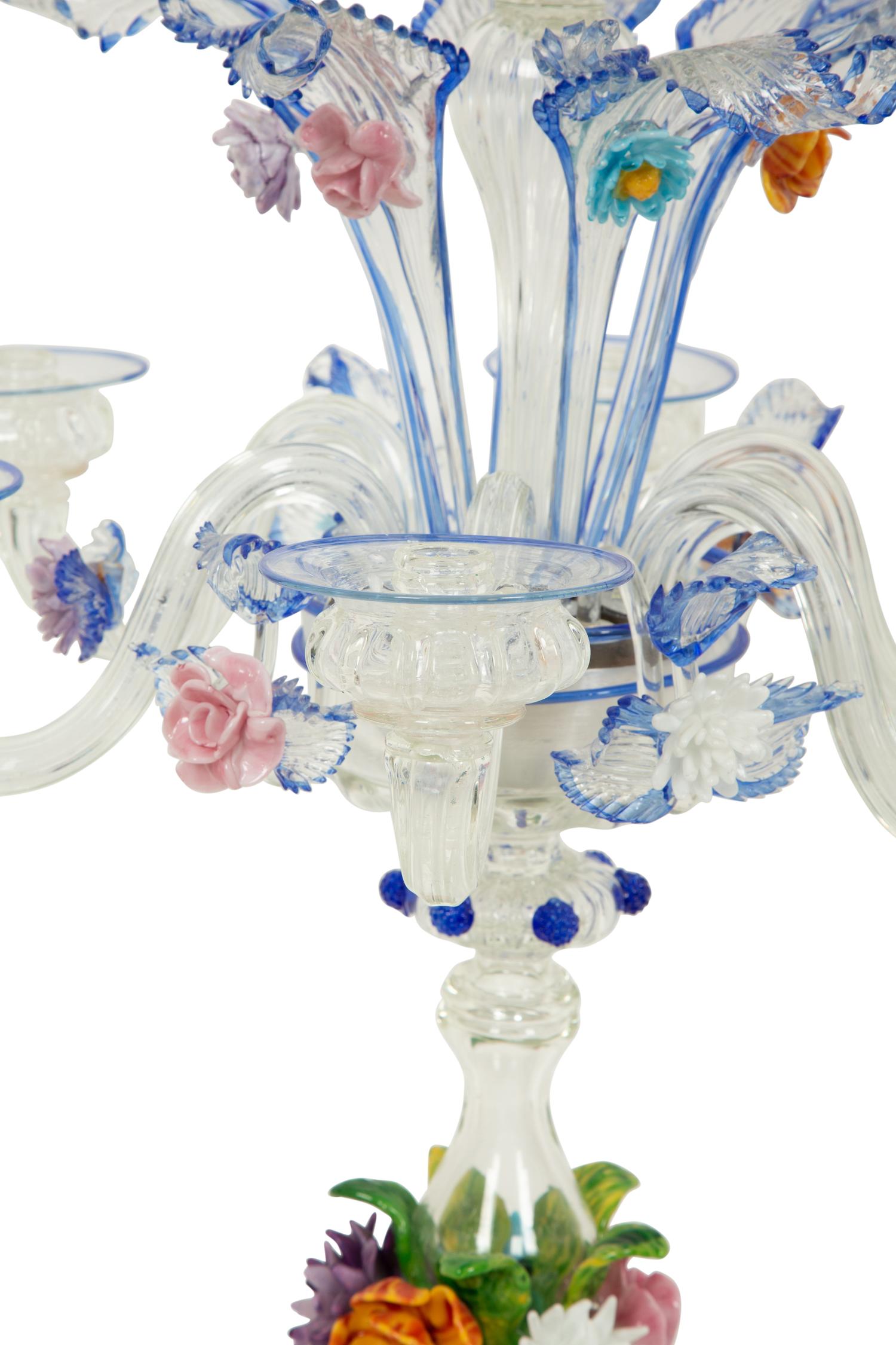 A Murano Glass Six-Light Candelabra