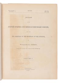 EMORY, William H. (1811-1887). Report on the United States and Mexican Boundary Survey, made under the direction of the Secretary of the Interior . Washington: Cornelius Wendell, 1857, 1859.