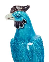 Two Pairs of Chinese Turquoise Glazed Porcelain Figures of Birds