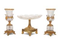 A Gilt Bronze Mounted Cut Glass Assembled Table Garniture