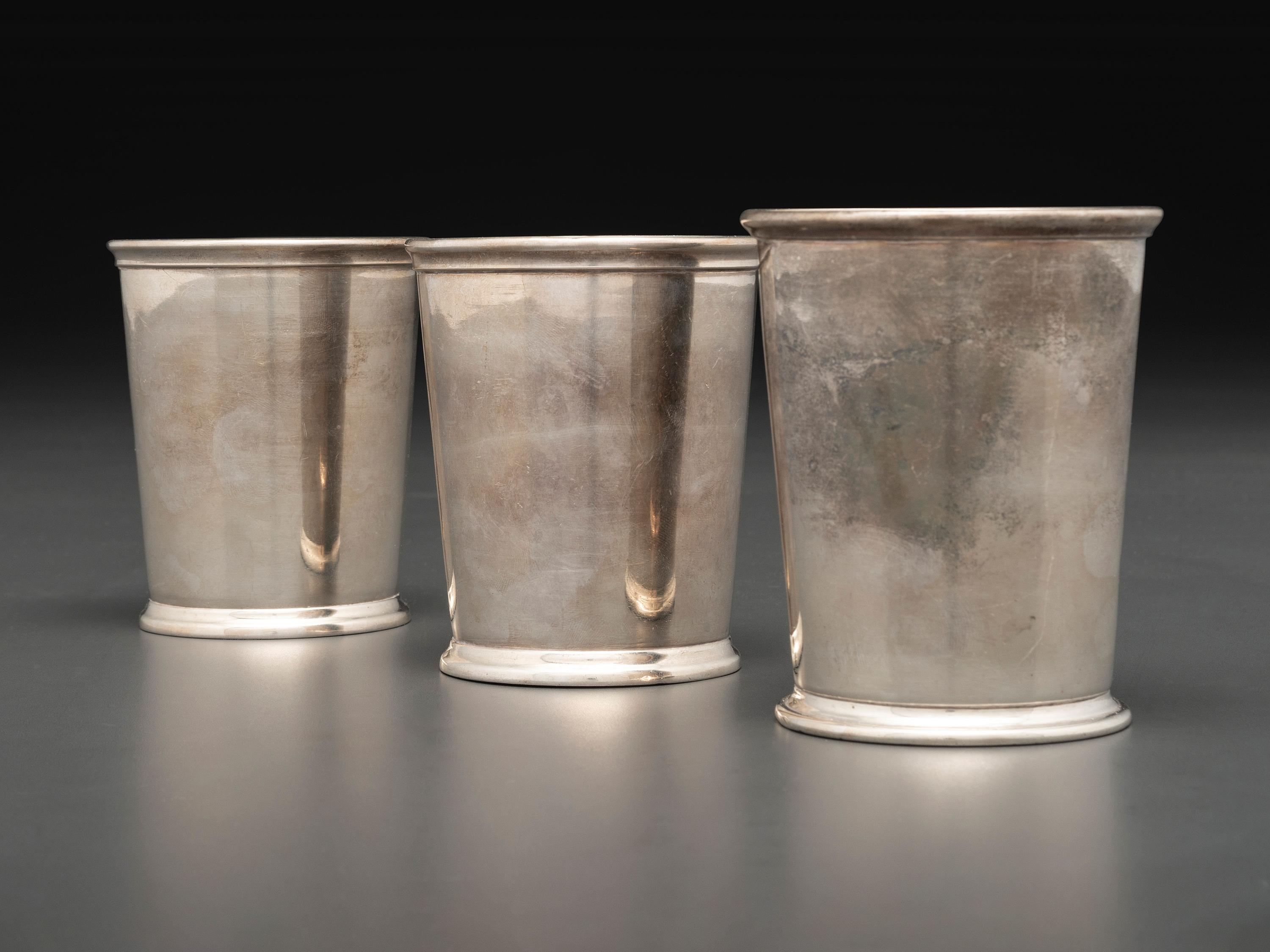 Three Silver Julep Cups