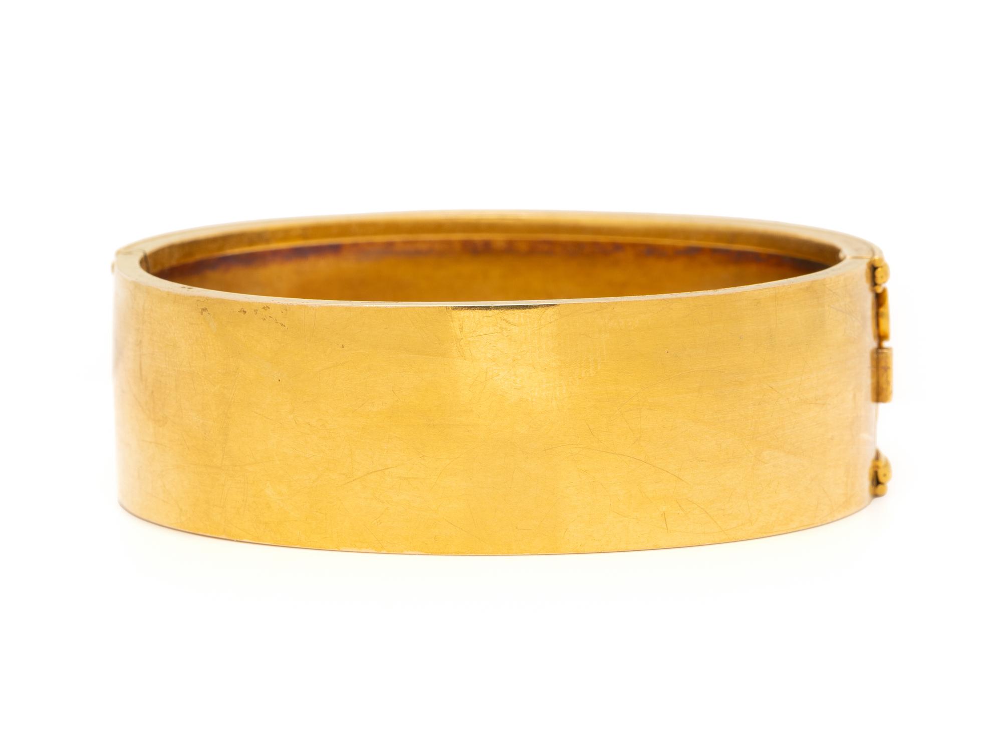 ANTIQUE, YELLOW GOLD BANGLE BRACELET