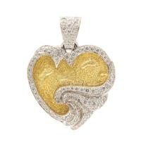 A 14 Karat Bicolor Gold and Diamond Footprints in the Sand Pendant, 10.00 dwts.