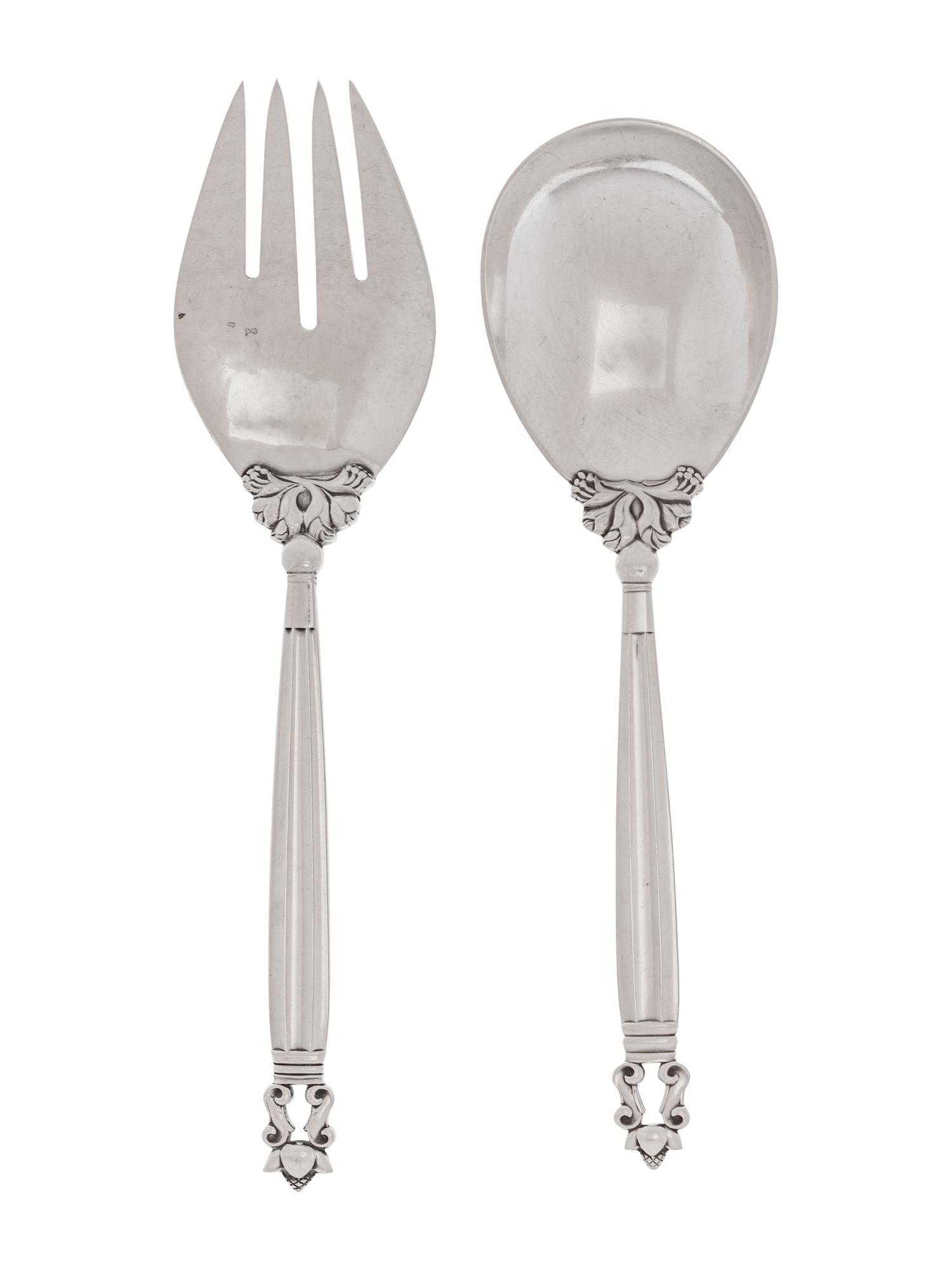 Two Georg Jensen Silver Serving Articles
