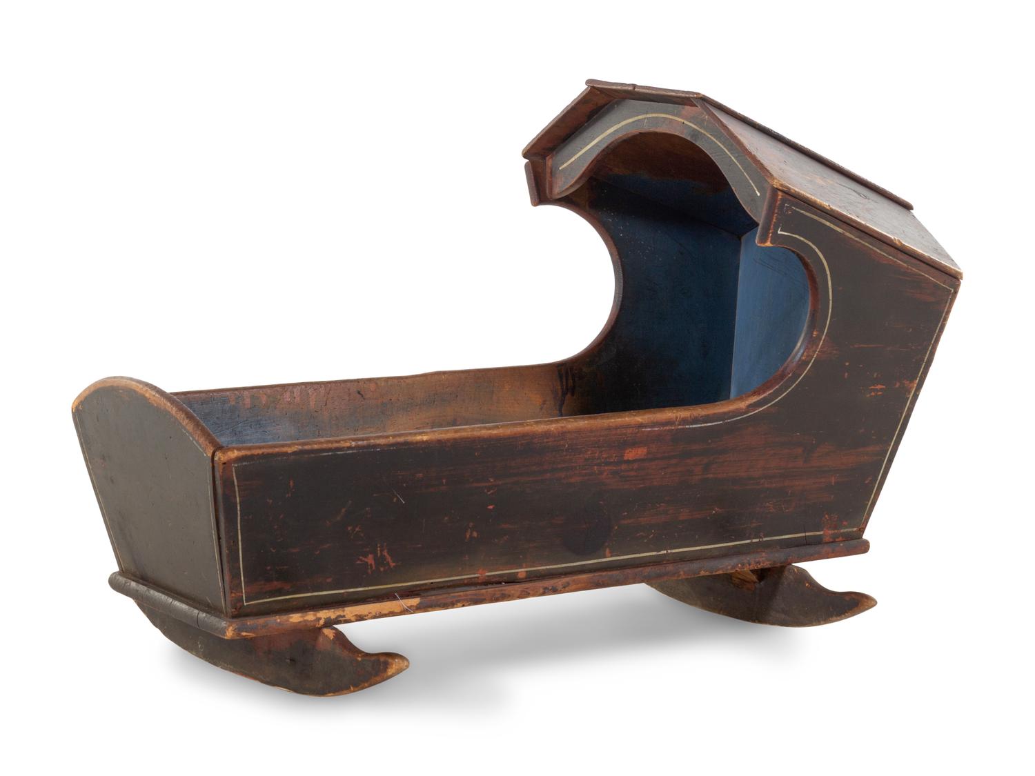 [CLEARED FOR DONATION] A Grain-Painted Rocking Cradle