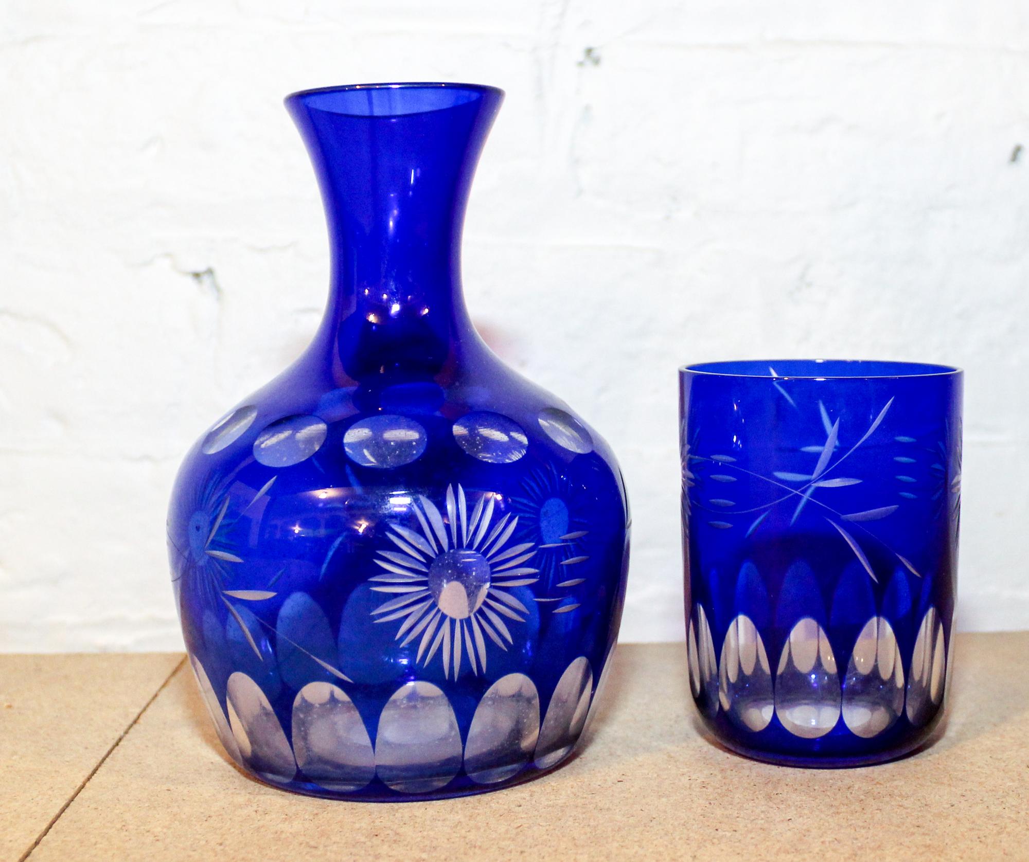 A Bohemian Cut-to-Clear Tumble-Up Height of tallest 8 inches. — 19TH/20TH CENTURY