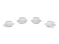 A Group of Hermès Egée Porcelain Cups and Saucers