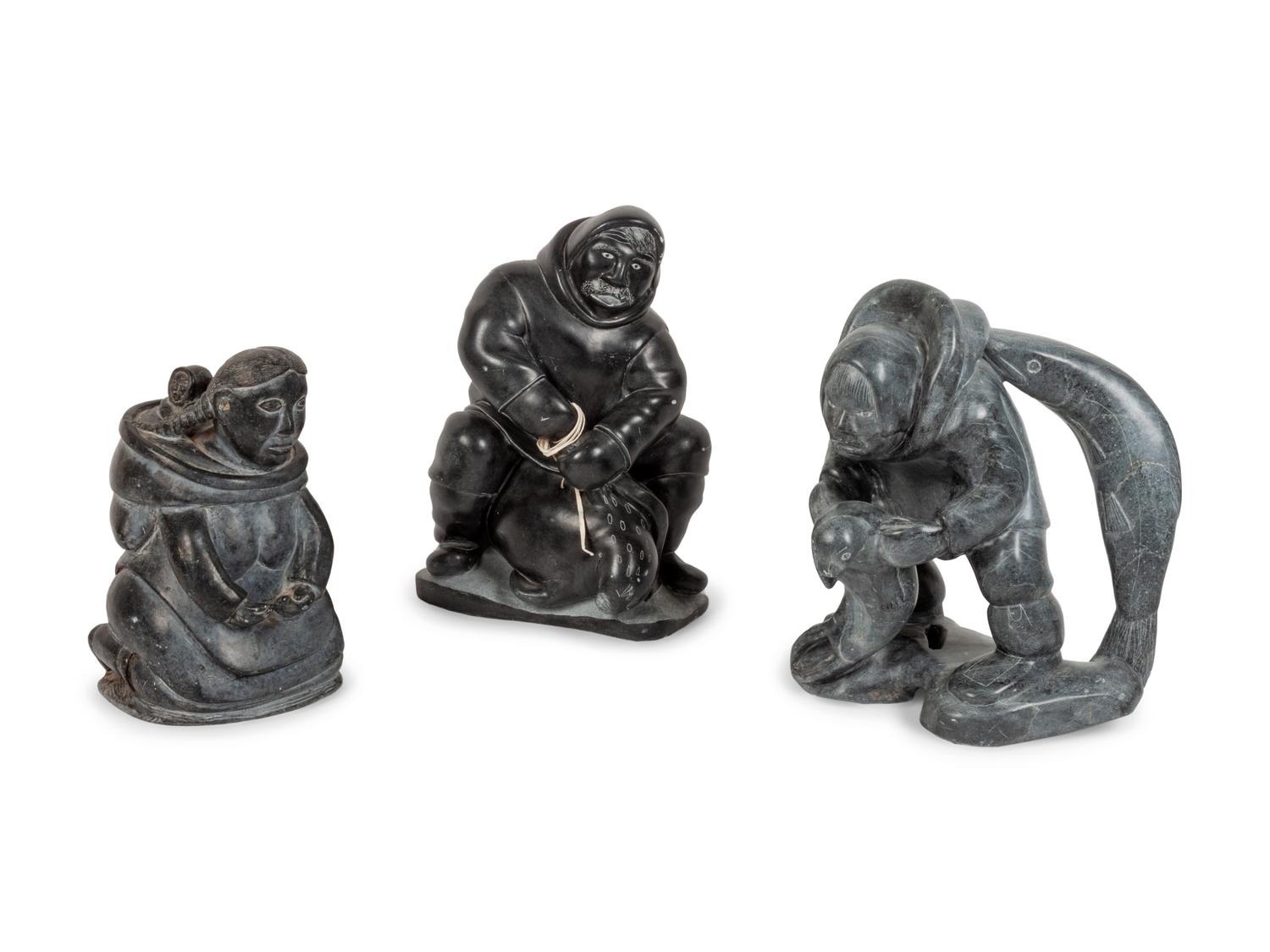 Four Inuit Soapstone Carvings