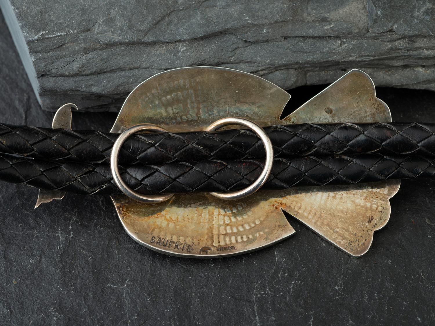Sterling Silver and Turquoise Thunderbird Bolo Tie