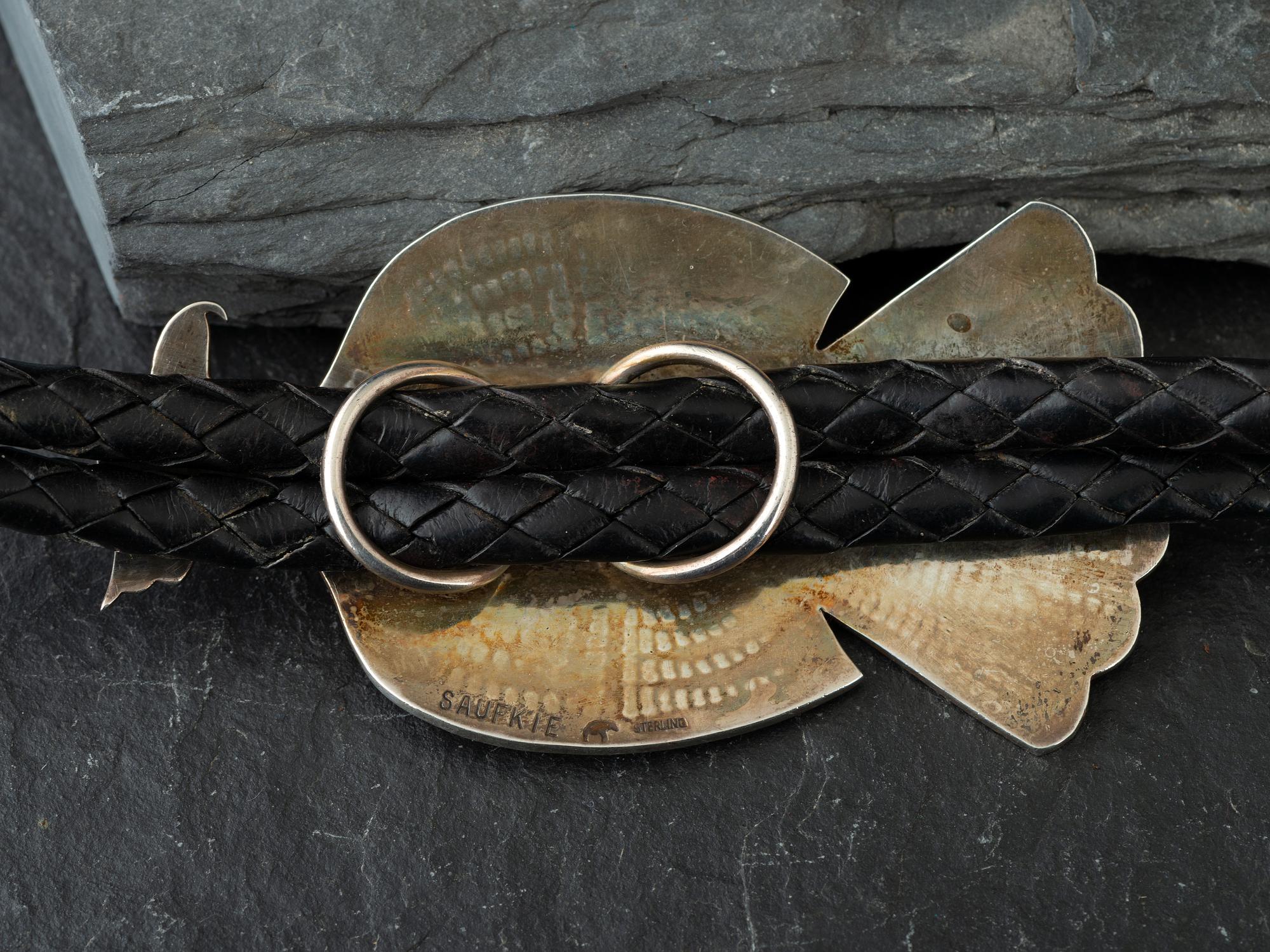 Sterling Silver and Turquoise Thunderbird Bolo Tie