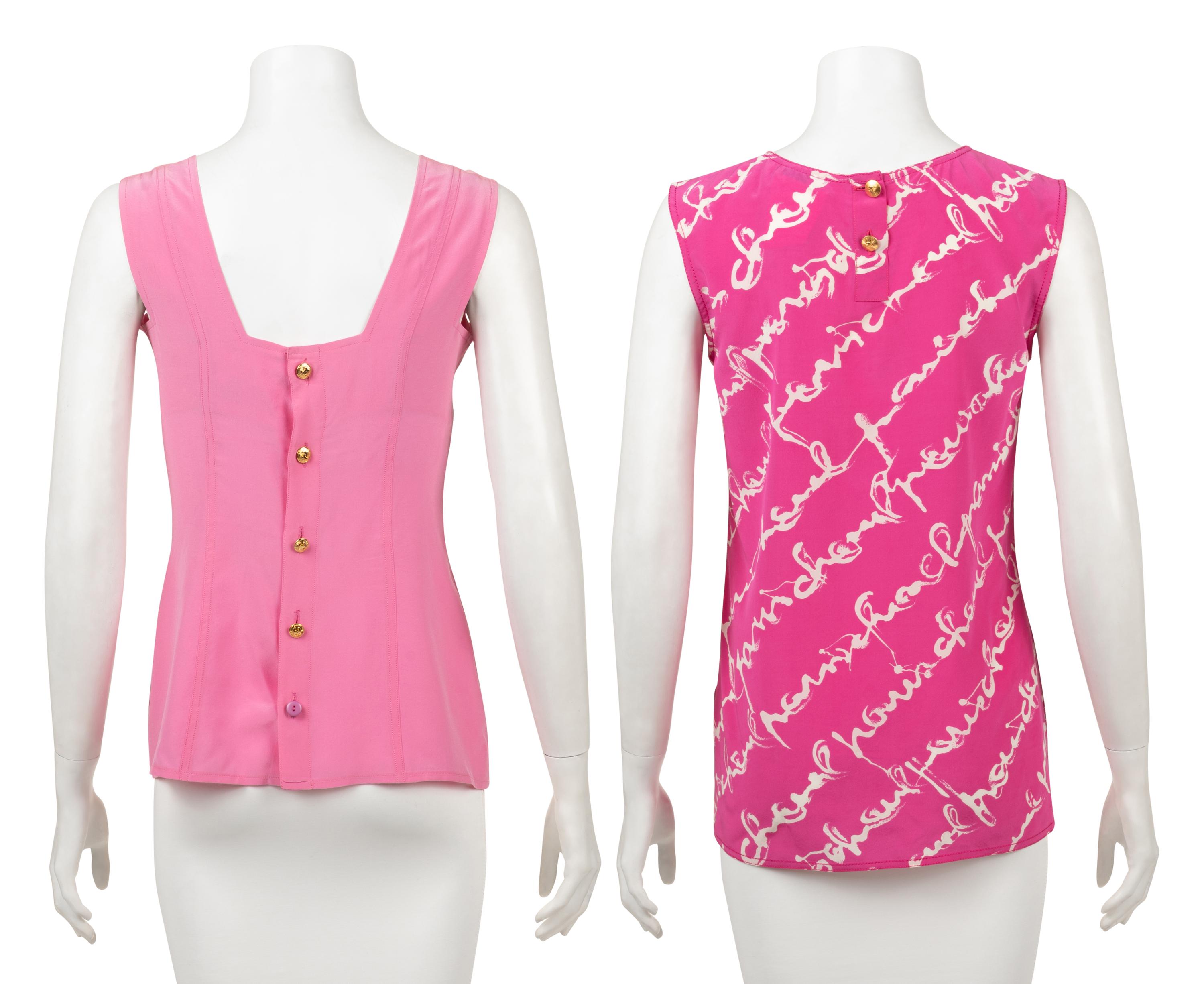 Two Chanel Silk Shell Tops, 1990s