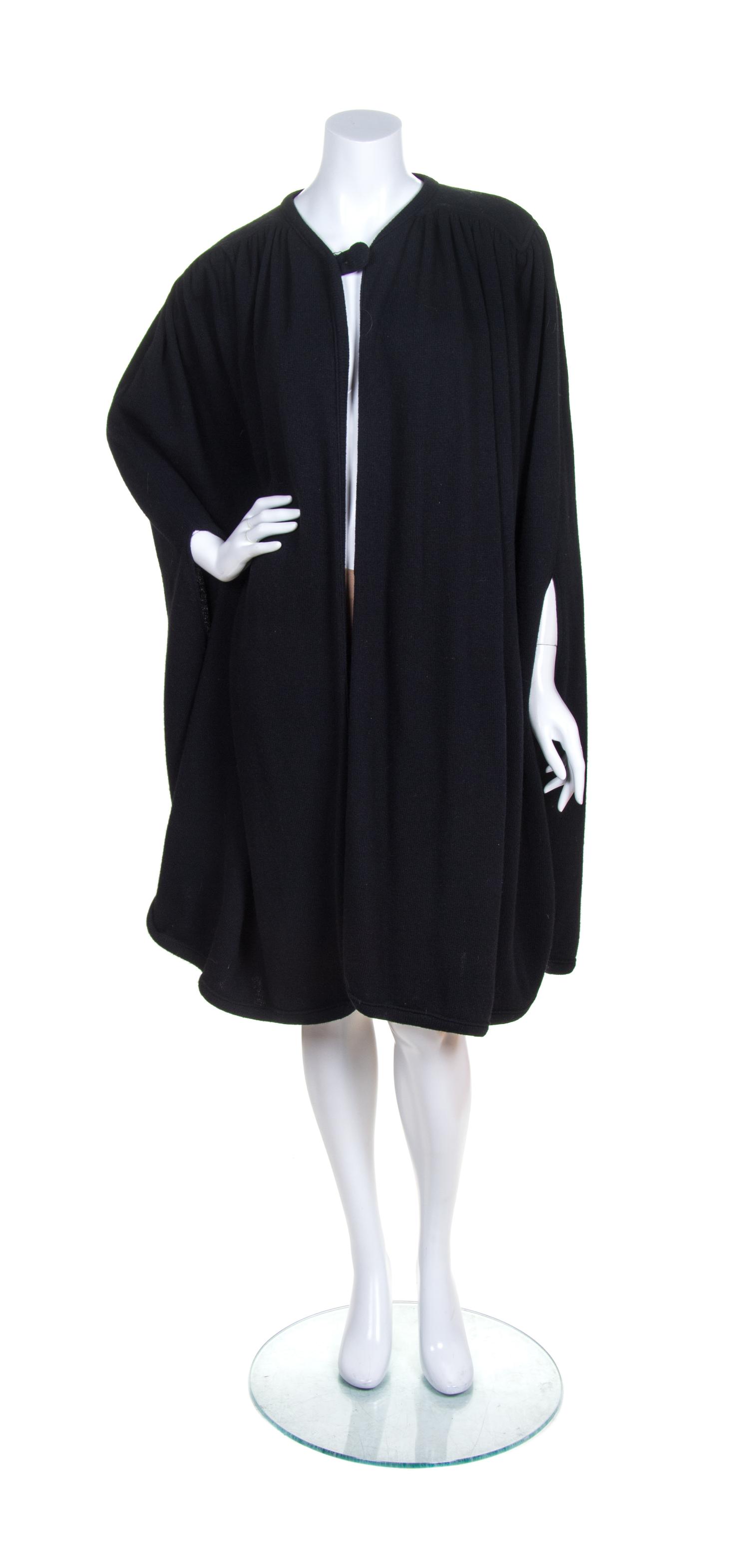 A Yves Saint Laurent Black Knit Cape,