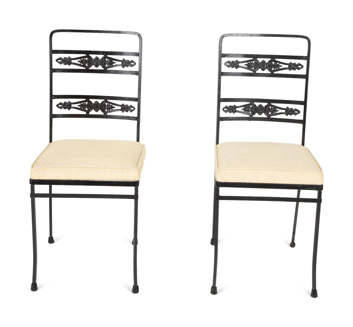 A Pair of Salterini Wrought Iron Armchairs