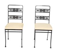 A Pair of Salterini Wrought Iron Armchairs