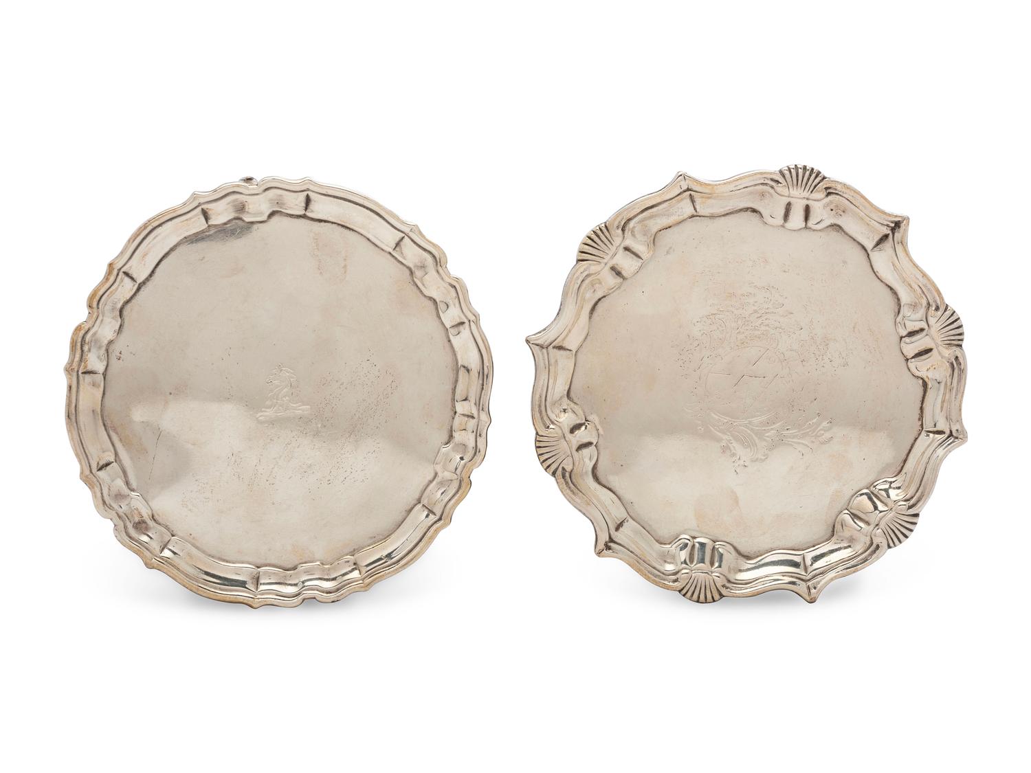 Two English Silver Waiters