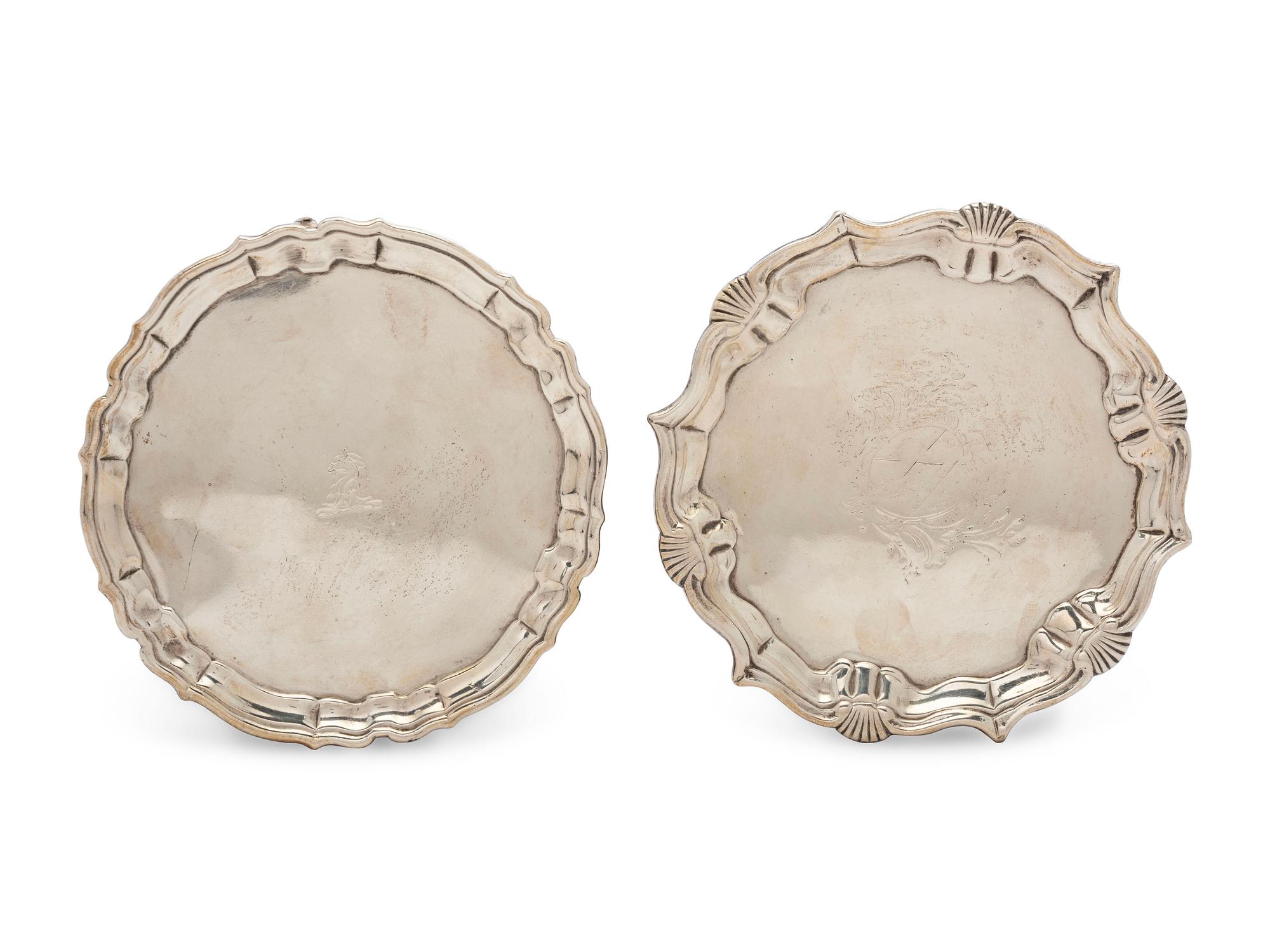 Two English Silver Waiters