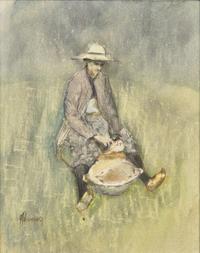Asparagus Lady , Four Fishermen , and Napoleon on a Horse (a group of three works)