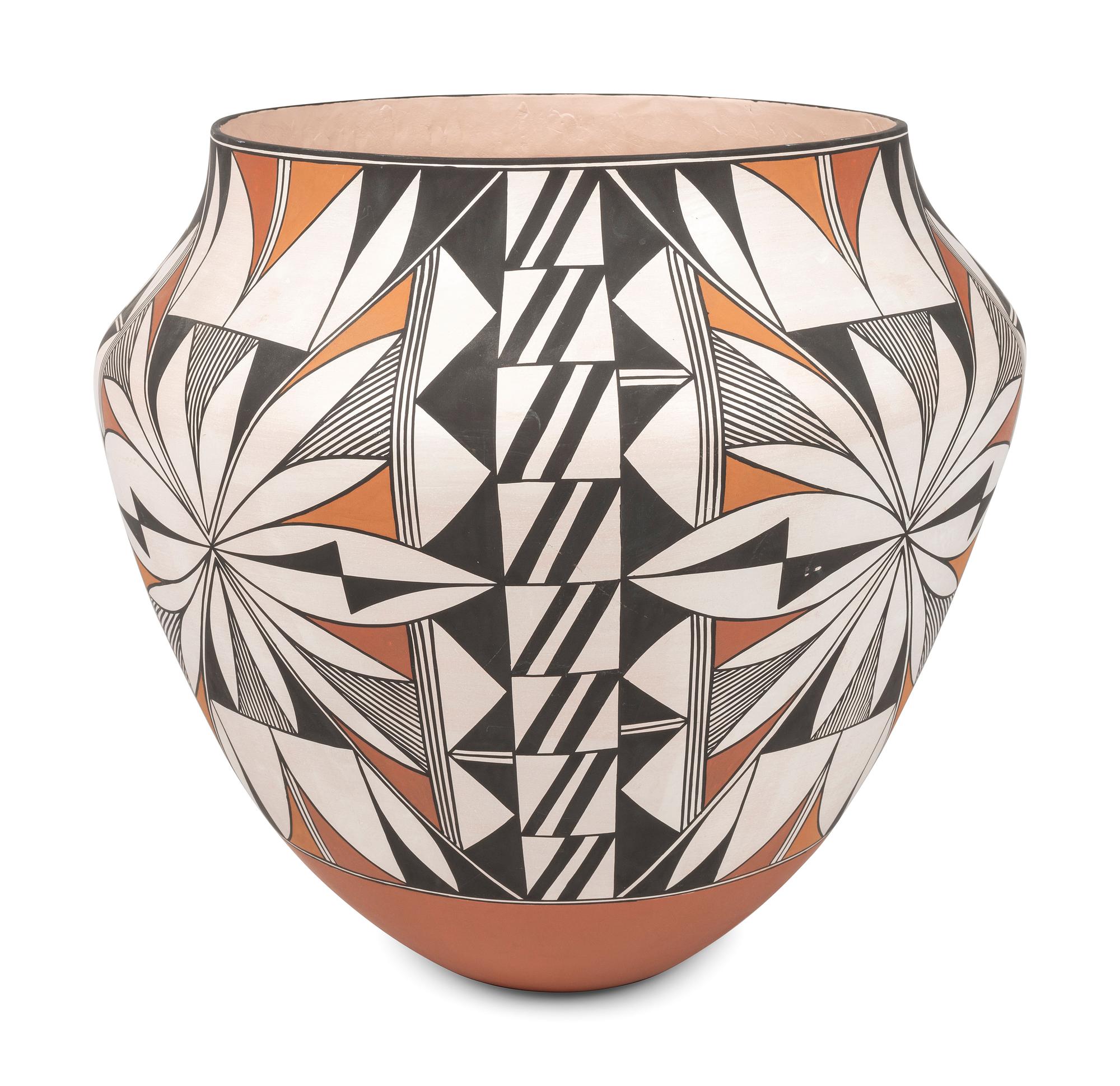 Large Polychrome Pottery Olla