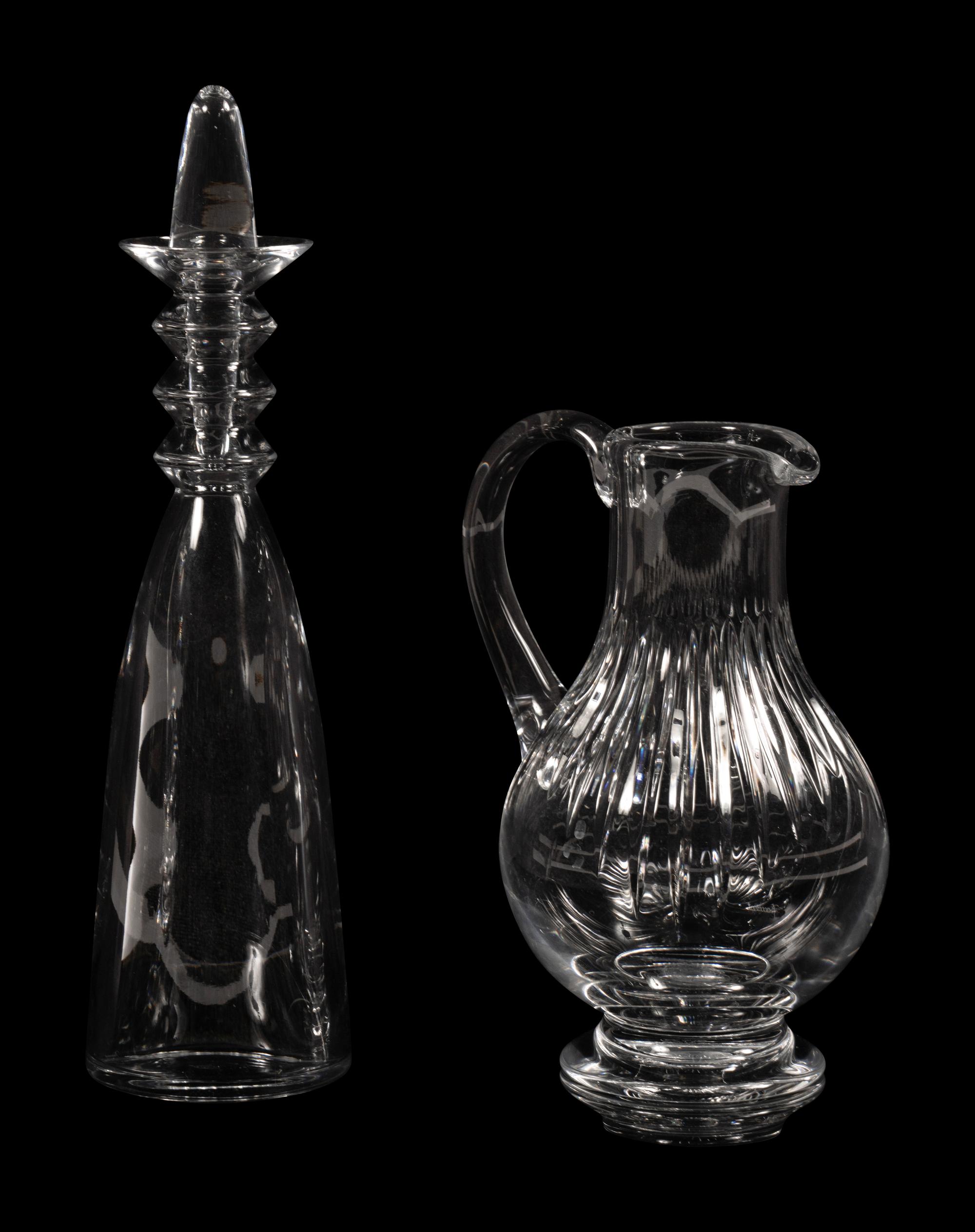 A Baccarat Glass Decanter and Pitcher