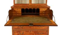 A George III Satinwood Bureau Bookcase