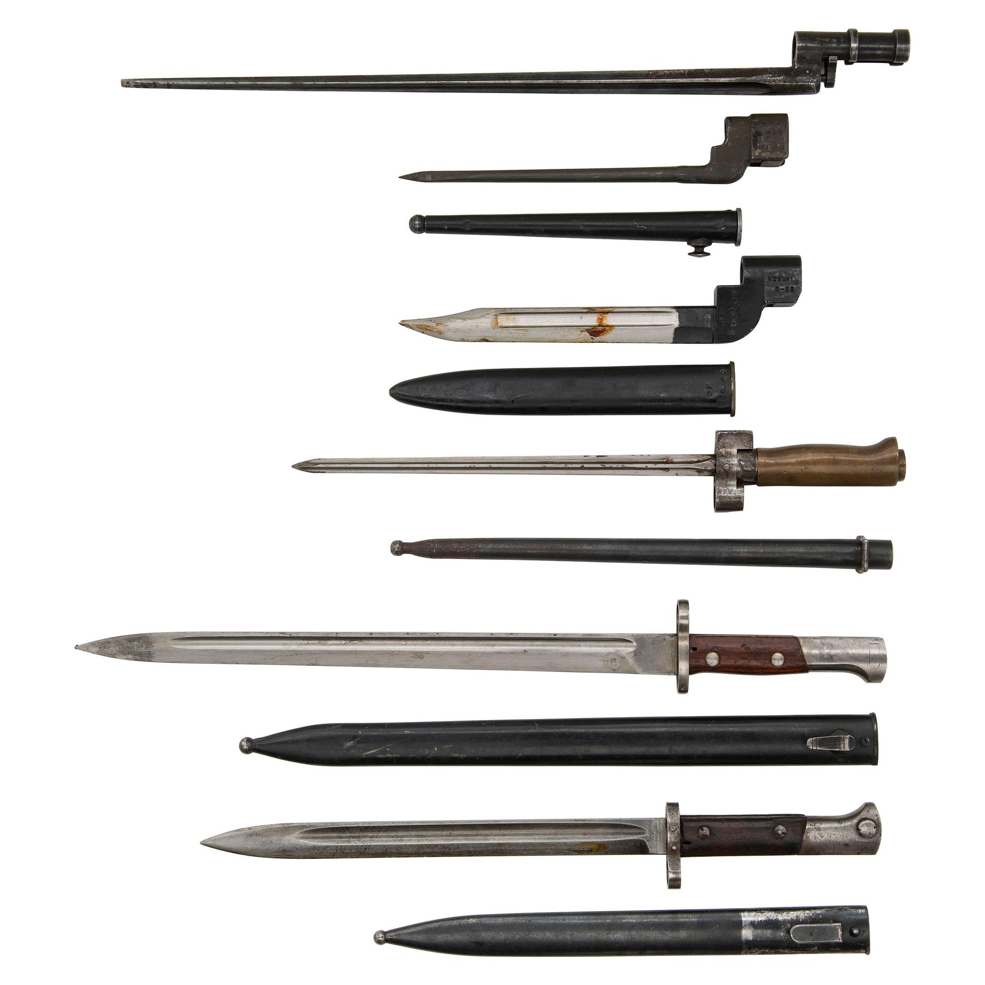 Lot of Six European Bayonets