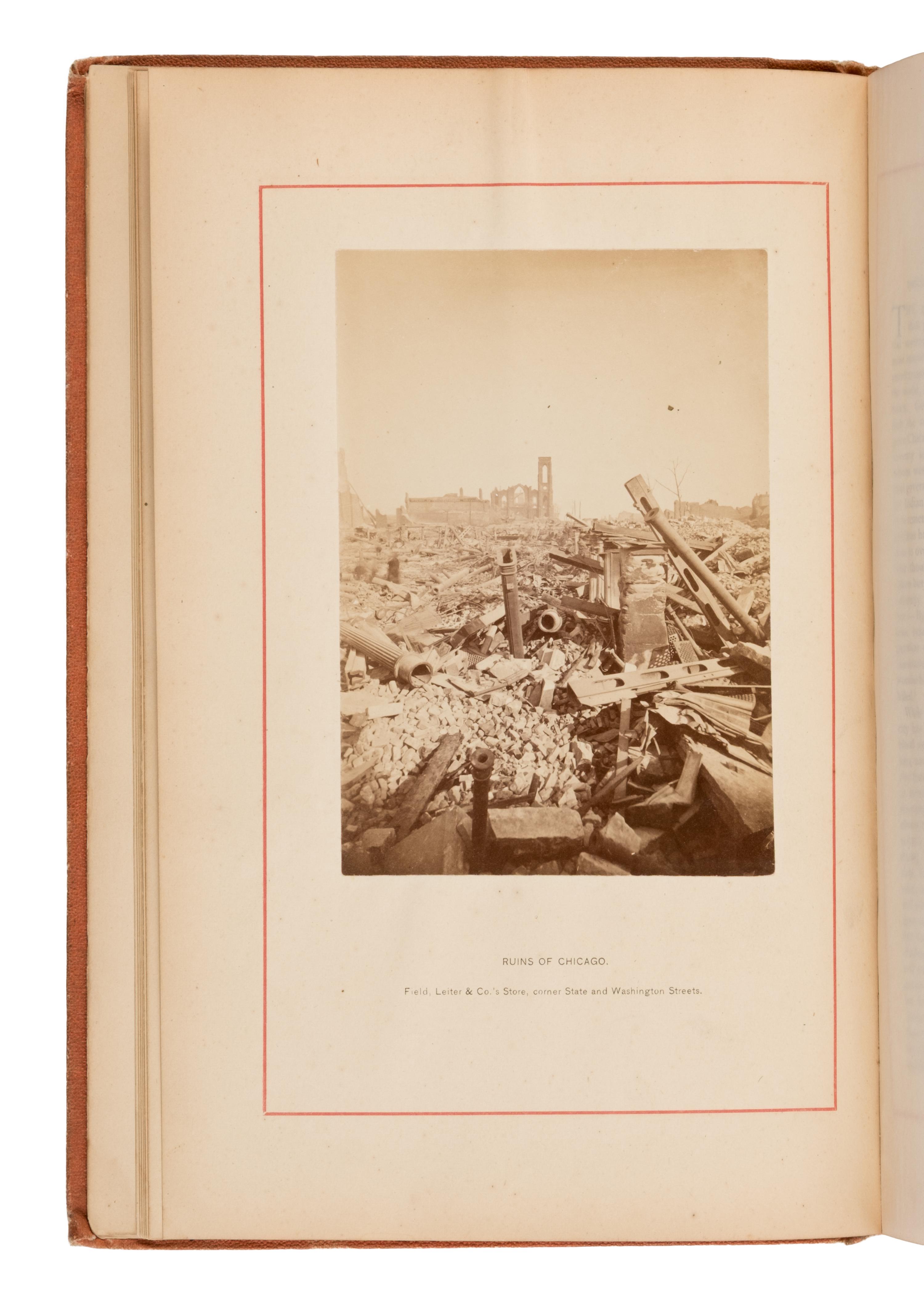[Chicago Fire]. A group of 27 works about Chicago and the Fire, including: