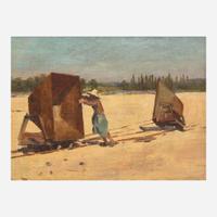 French School 19th century Unloading the Coal Mining Cart