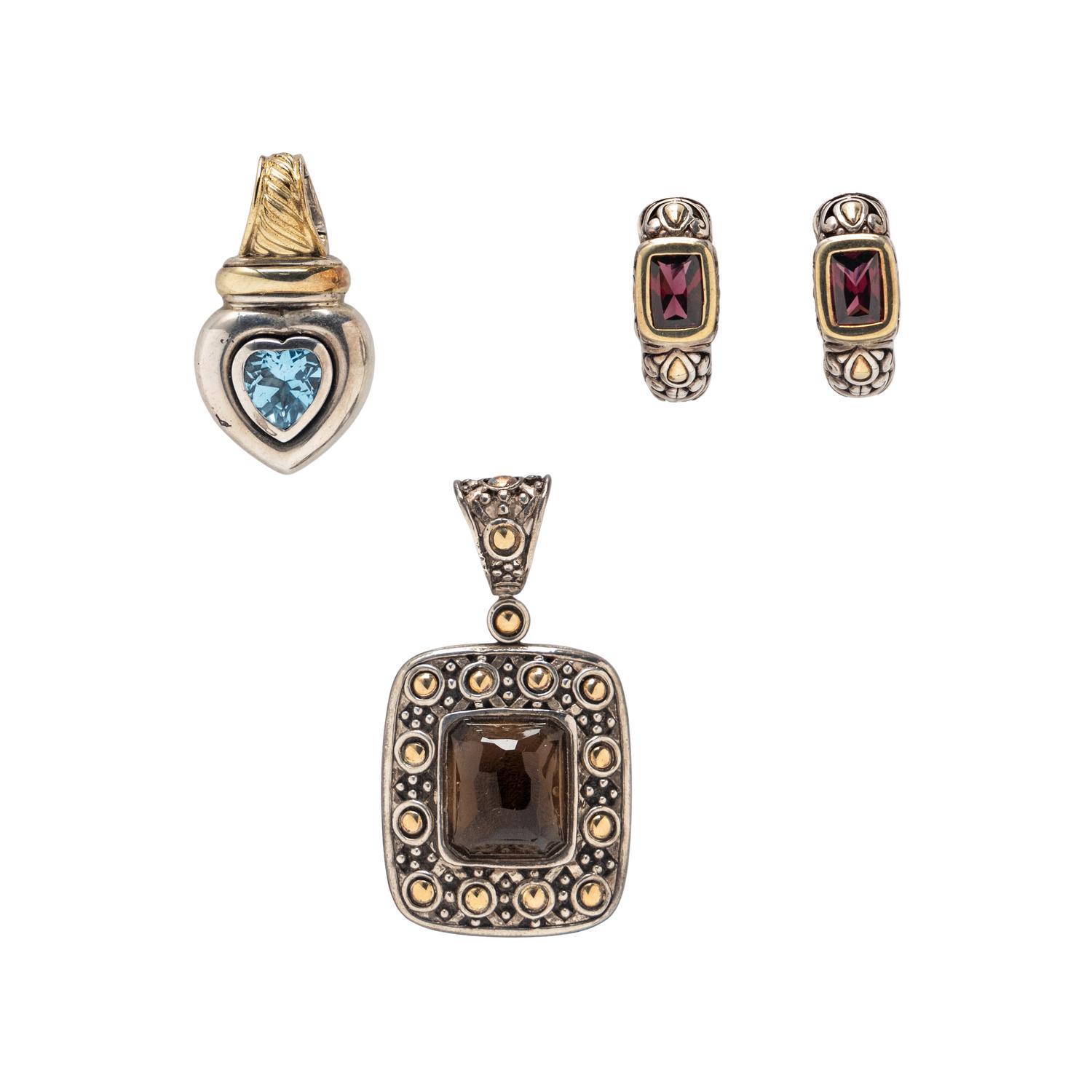COLLECTION OF STERLING SILVER, YELLOW GOLD, AND MULTIGEM DESIGNER JEWELRY