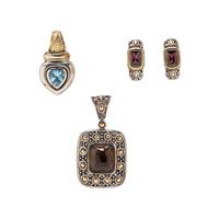 COLLECTION OF STERLING SILVER, YELLOW GOLD, AND MULTIGEM DESIGNER JEWELRY