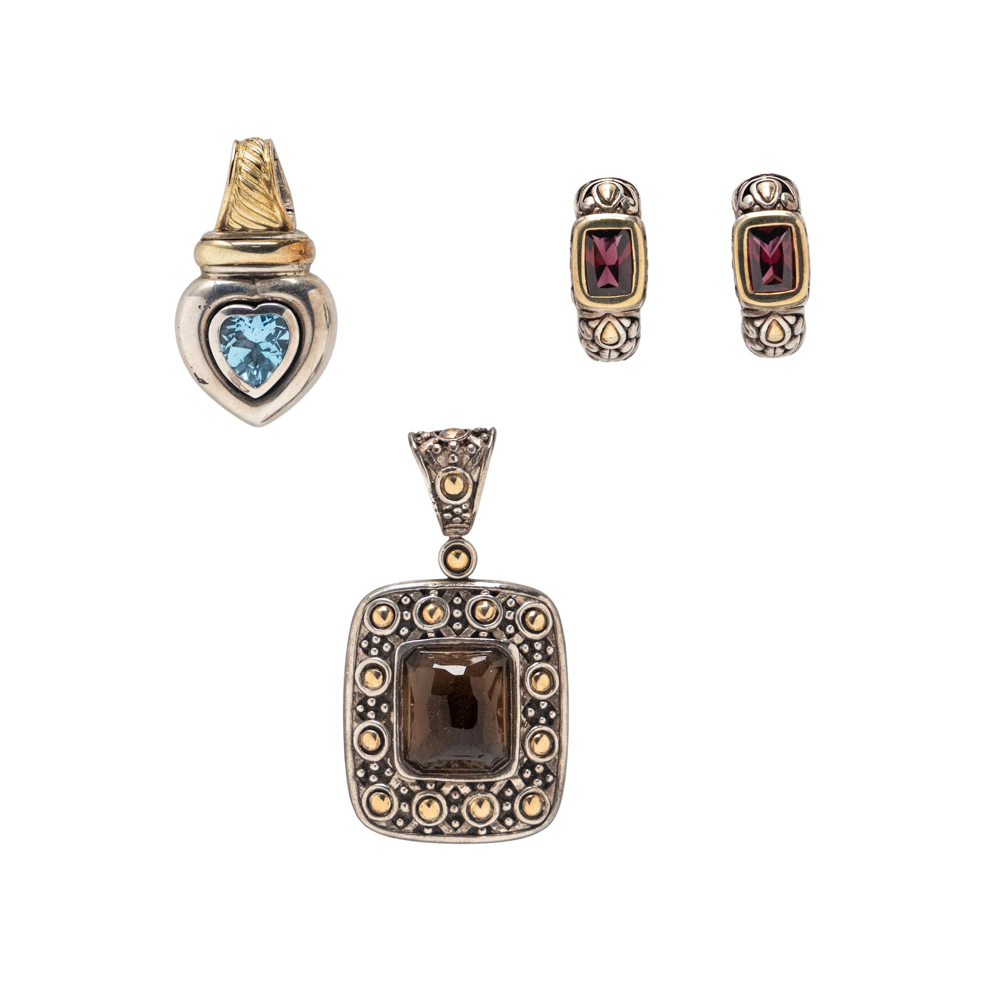 COLLECTION OF STERLING SILVER, YELLOW GOLD, AND MULTIGEM DESIGNER JEWELRY