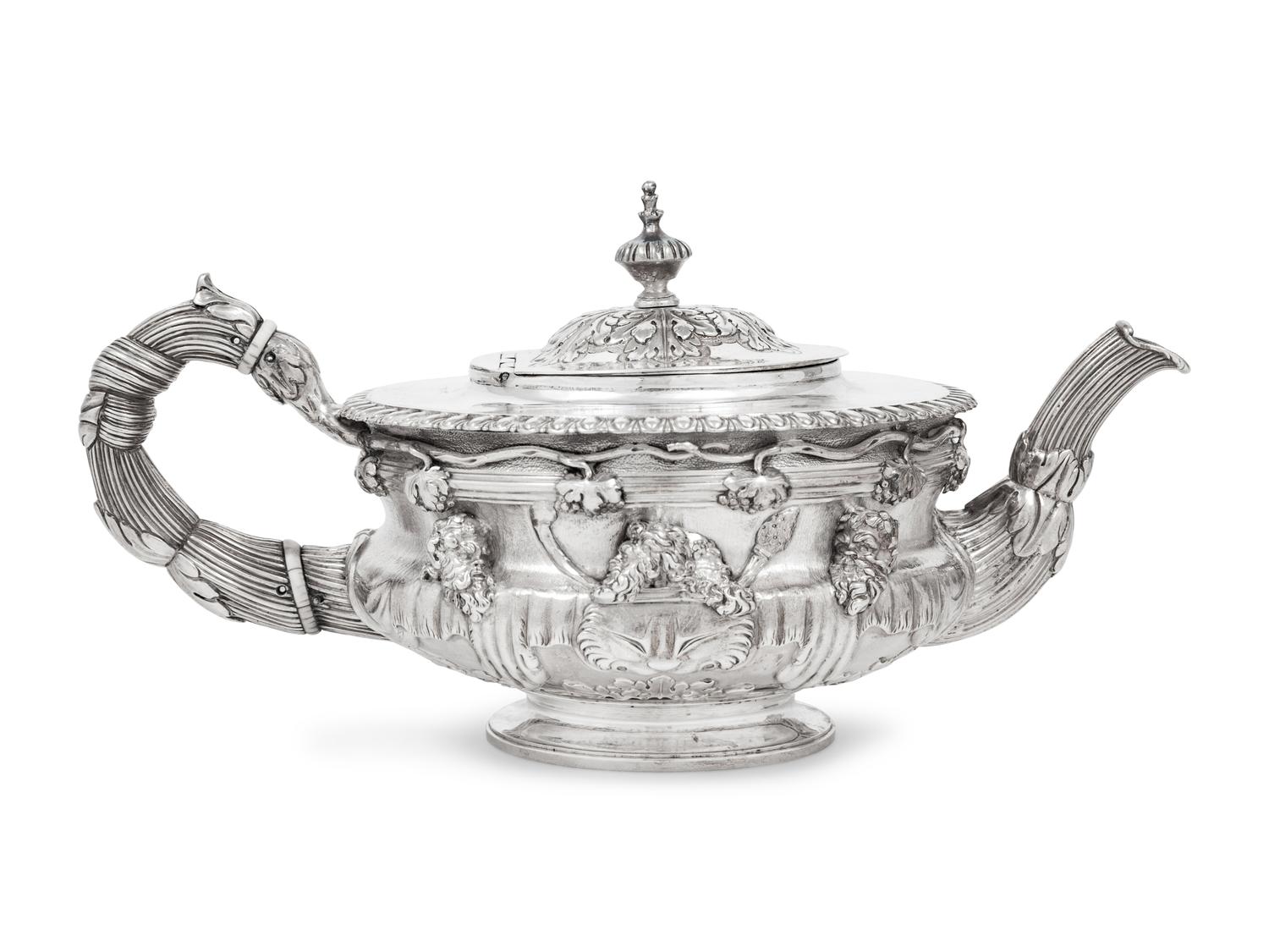 A George III Silver Warwick Vase Teapot