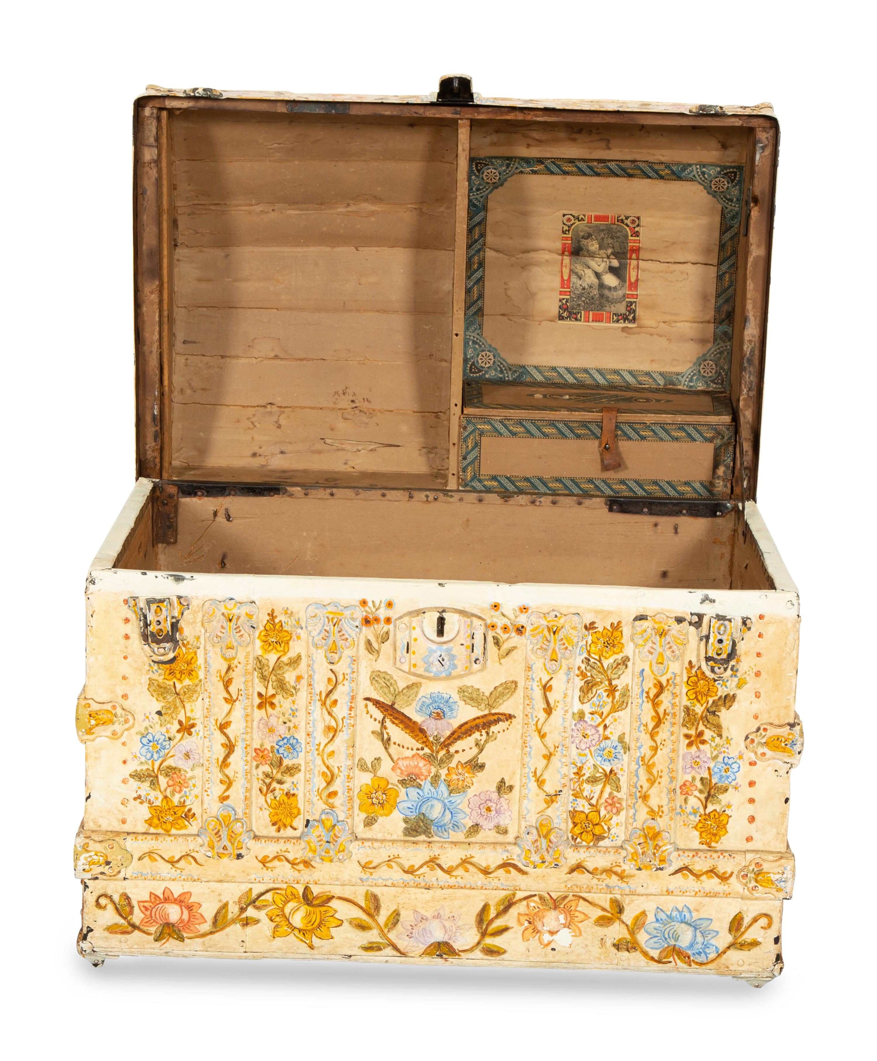 A Polychrome-Decorated Metal-Mounted Trunk