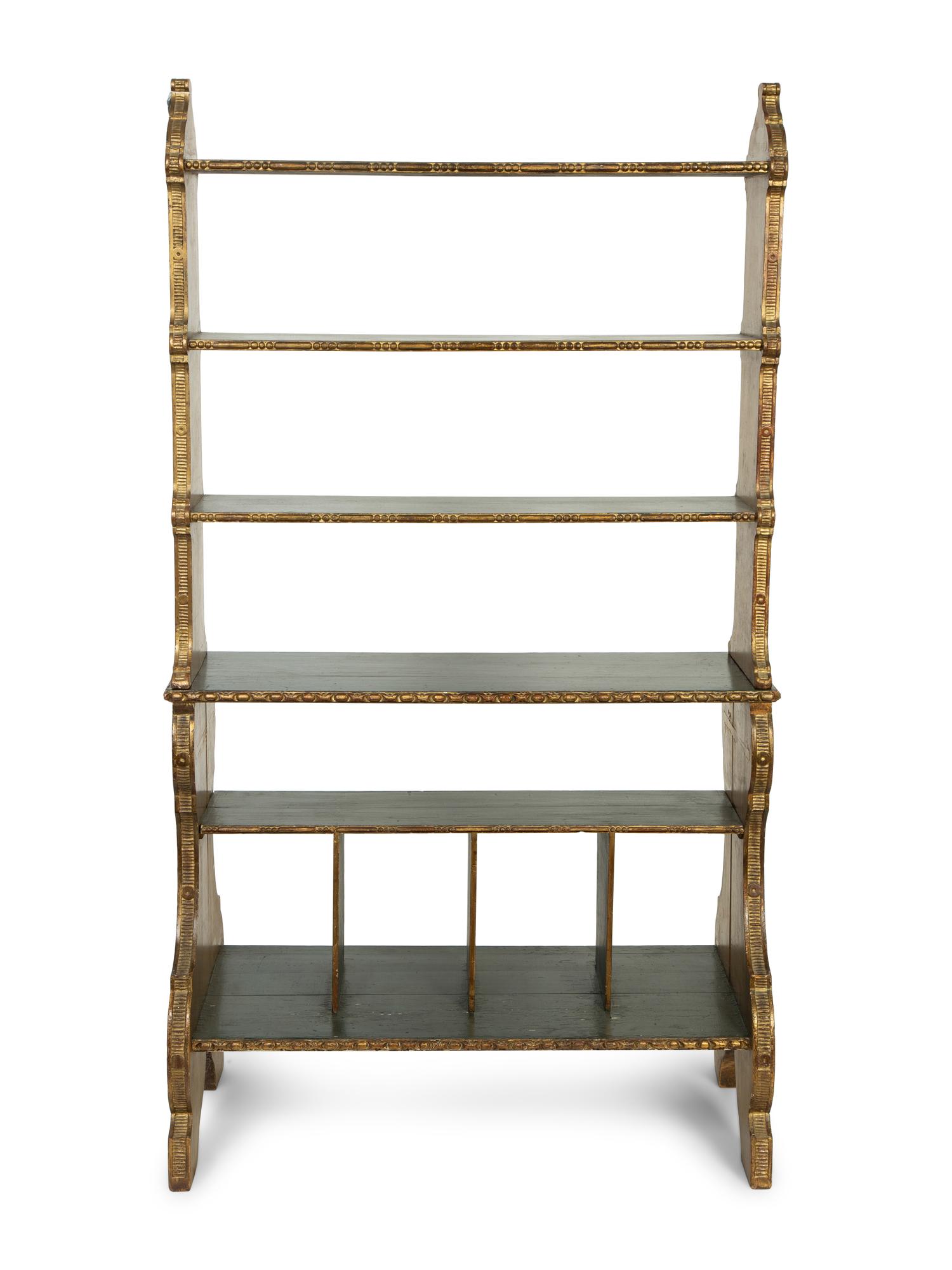 A Venetian Style Painted and Parcel Gilt Open Sided Etagere — Circa 1900